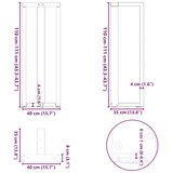  Noge barski stol T-oblika 2 kom 40x35x(110-111) cm čelik | shoptok.hr