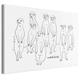  Slika - Animal Patrol (1-part) - Meerkats on Black and White Background 90x60 Na talijanskom platnu | shoptok.hr