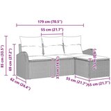 vidaXL 4-delni set vrtnih kavčev z blazinami črn poli ratan | Shoptok.si