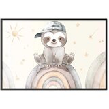  Plakat - Little Animal Among Stars and Rainbows 42x29.7 Crni okvir | shoptok.hr