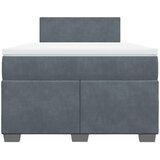 Box spring krevet s madracem tamnosivi 120 x 200 cm baršunasti | shoptok.hr