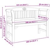  Klupa s ružama s jastukom Krem bijela 114 x 46 x 82,5 cm | shoptok.hr
