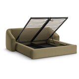 Cosmopolitan Design Zelena oblazinjena zakonska postelja s prostorom za shranjevanje z letvenim dnom 140x200 cm Campi – | Shoptok.si