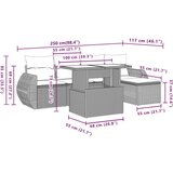  6-dijelni set vrtnih sofa od poliratana s jastucima sivi | shoptok.hr