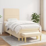 s oprugama i madracem krem 100 x 200 cm od tkanine | shoptok.hr