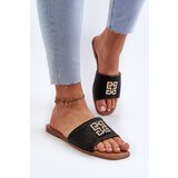 EVENTO Flat Women's Sandals with Weave and Decoration Black Omenna | Shoptok.si