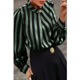 Fenzy Elegantna Bluza S Prugastim Printom, Zeleno/Crna Cijene