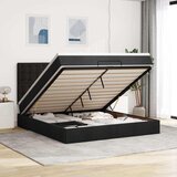  Otomanski krevet s madracem crni 180x200cm od tkanine | shoptok.hr