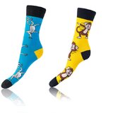 Bellinda CRAZY SOCKS 2x - Cheerful Socks 2 Pairs - Light Blue - Yellow Cene