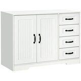  Komoda moderni stil 4 ladice 1 ormarić 105 cm x 40 cm x 76 cm bijela Cijene