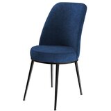 Hanah home set trpezarijskih stolica Dexa 2 kom, teget tkanina Babyface, crne metalne noge | Eponuda.com
