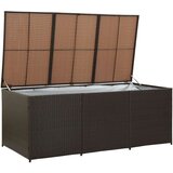 vidaXL Vrtna škatla za shranjevanje poli ratan 180x90x75 cm rjava | Shoptok.si