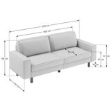 Atelier Del Sofa Trosed Sparrow 3, 223x89x87cm, Antracit | Eponuda.ba