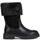 Geox Kožne čizme D IRIDEA M za žene, boja: crna, ravni potplat, s polutoplom podstavom, D04HRM 02246 C9999 | shoptok.hr
