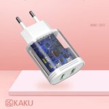 Kaku hišni polnilec KSC-372 2,4A 2x USB vtič s polnilnim kablom Lightning bel | Shoptok.si