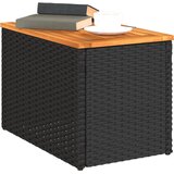  Vrtni bočni stolići 2 kom crni 55 x 34 x 37 cm poliratan i drvo | shoptok.hr