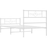  Metalni okvir kreveta uzglavlje i podnožje bijeli 107x203 cm | shoptok.hr