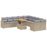 vidaXL 11-dijelni set vrtnih sofa od poliratana s jastucima bež | shoptok.hr