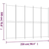 Sobna pregrada s 5 panela crna 250 x 180 cm od tkanine | shoptok.hr