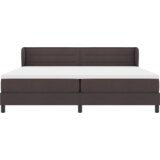 Box Spring Postelja z Mattresom Temno Rjava 200x200 cm Tkanina, (22052598) | Shoptok.si