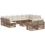 vidaXL Vrtna sedežna garnitura 13 pcs Bež in smetanasto bela, (5000272669) | Shoptok.si