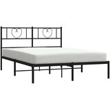  Metalni okvir za krevet s uzglavljem crni 135x190 cm | shoptok.hr