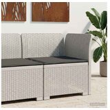 vidaXL Fotelja za jedan s Jastukom Izgled Ratan PP Bijela - Bijela Kutna sofa s antracit jastučićem | shoptok.hr