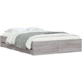 vidaXL Okvir za krevet s ladicama boja sivog hrasta 120x190 cm drveni | shoptok.hr