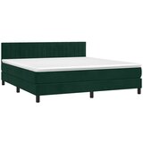 Krevet s oprugama i madracem tamnozeleni 160x200 cm baršunasti | shoptok.hr