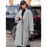 DStreet Płaszcz damski oversize AVELINNI długi w jodełkę szary | shoptok.hr