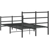 Metalni okvir kreveta s uzglavljem i podnožjem crni 120x190 cm | shoptok.hr