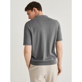 Reserved - Polo-džemper s visokim udjelom pamuka - plavozeleno | shoptok.hr