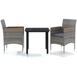  3-dijelni vrtni blagovaonski set s jastucima sivo-crni | shoptok.hr