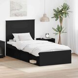  Okvir za krevet Crna 90 x 190 cm Čvrsto borovo drvo | shoptok.hr