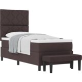  Vzmetnica s škatlo in klopjo temno rjava 80x200 cm tkanina, (22082980) | Shoptok.si