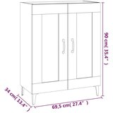  Komoda bela 69,5x34x90 cm konstruiran les, (20601119) | Shoptok.si