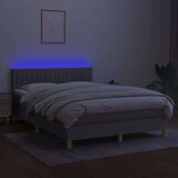  Box spring postelja z vzmetnico LED sv. siva 140x200 cm blago, (20930441) | Shoptok.si