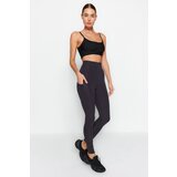 Trendyol Dark Anthracite Matte Full Length Sports Tights with Extra tummy-Constraining Layer | ePonuda.com