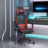  Igraća stolica od tkanine s osloncem za noge crna-Crvena | shoptok.hr