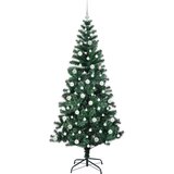 vidaXL Umjetno predsvijetljeno božićno drvce Zelena 210 cm PVC i metal | shoptok.hr