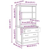  Set namještaja za pohranu s ladicama Smeđa Konstruirano drvo | shoptok.hr