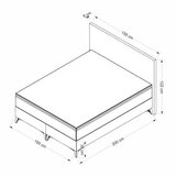 Hanah home bračni krevet carbon 150 x 200 grey