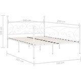 vidaXL Okvir za krevet s podnicama bijeli metalni 160 x 200 cm | shoptok.hr