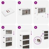 vidaXL Složiva kutija za pohranu kotačima 3nivoa 75 L 64x39,5x110,5 cm | shoptok.hr