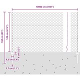  Ograje 22 kos U-kanal 120 cm Galvanizirano jeklo, Šesterokotna ograja 1,2x100 m Galvanizirano jeklo | Shoptok.si
