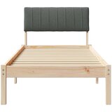  Okvir kreveta smeđe i tamnosivo 75 x 190 cm Masivna borovina | shoptok.hr