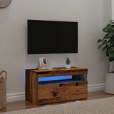 vidaXL TV ormarić s LED svjetlima staro drvo 75x35x40 cm Cijene