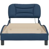  Okvir kreveta s LED svjetlima plavi 90 x 190 cm od tkanine | shoptok.hr