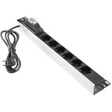 Mirsan 220V razvodni PDU panel 19/1U sa 6 utičnih mesta,kabl 2.5m MR.PRZ6S.SC | ePonuda.com