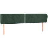 Vzglavje z ušesi temno zeleno 203x23x78/88 cm žamet | Shoptok.si